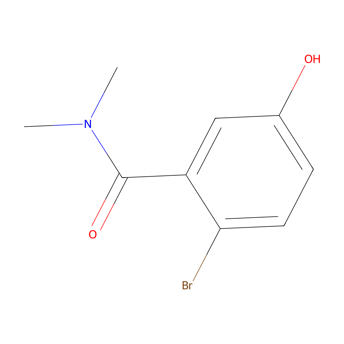 2-Bromo-5-hydroxy-N,N-dimethylbenzamide molecular structure, CAS 1243472-07-2