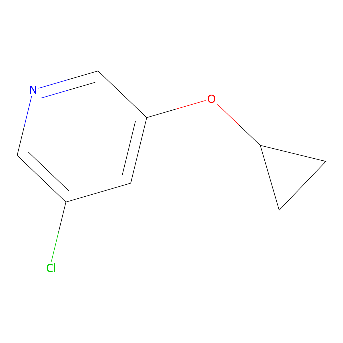 3-Chloro-5-cyclopropoxypyridine molecular structure, CAS 1243472-47-0