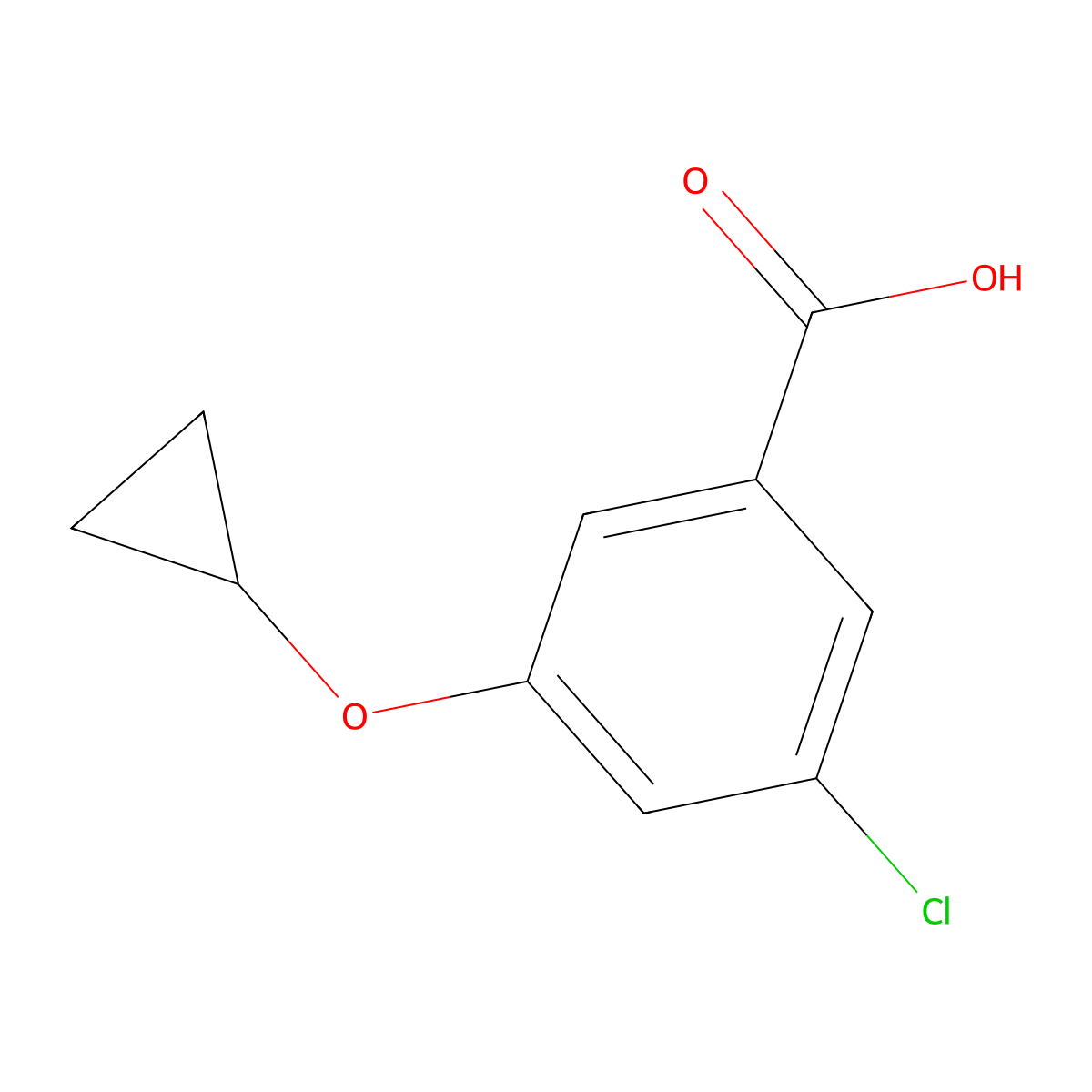3-Chloro-5-cyclopropoxybenzoic acid molecular structure, CAS 1243473-10-0