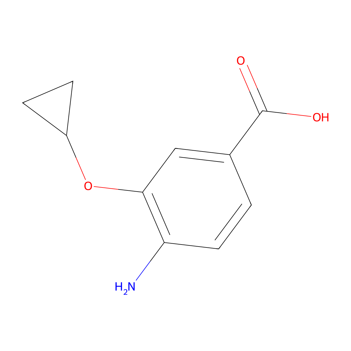 4-Amino-3-cyclopropoxybenzoic acid molecular structure, CAS 1243473-88-2