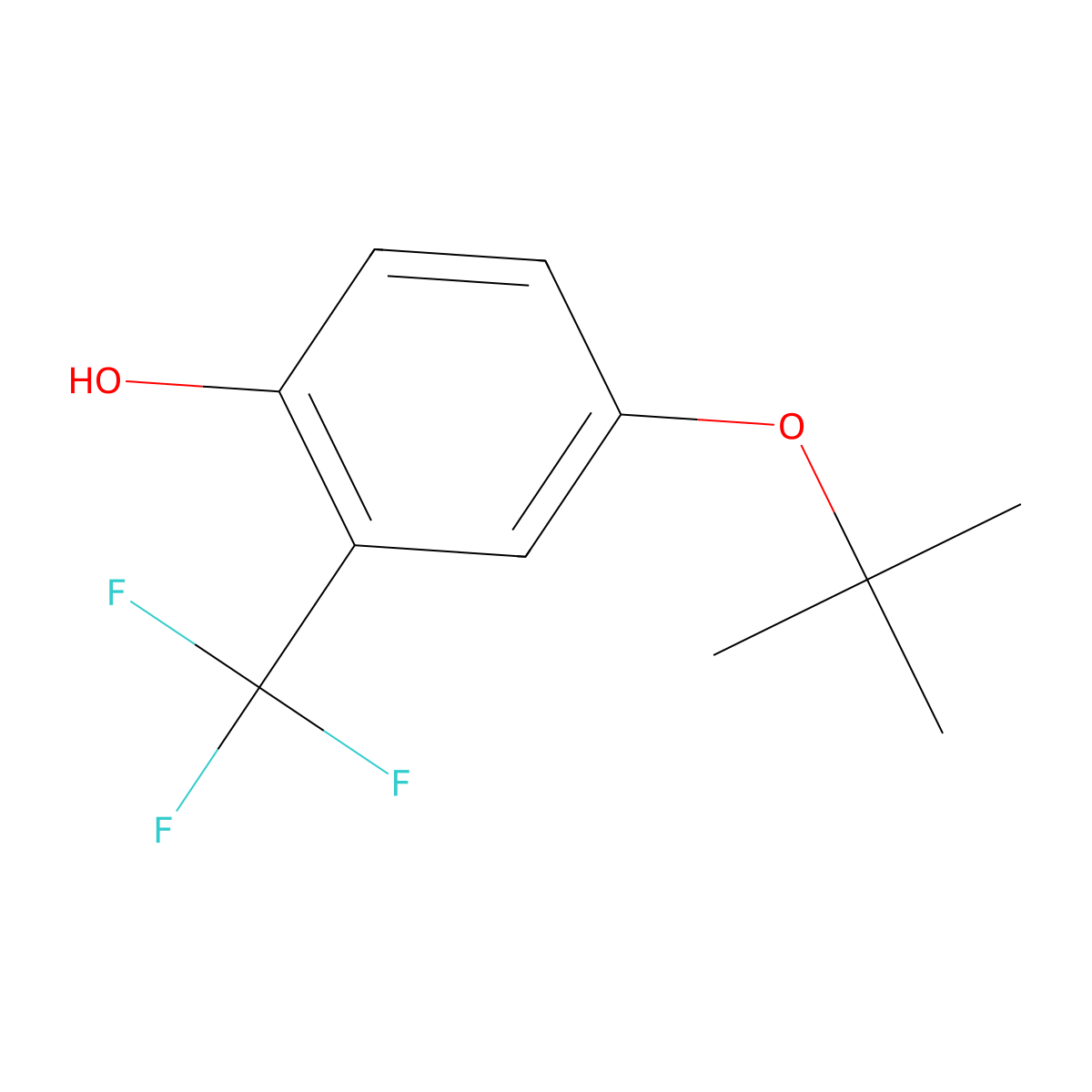 4-Tert-butoxy-2-(trifluoromethyl)phenol molecular structure, CAS 1243475-19-5