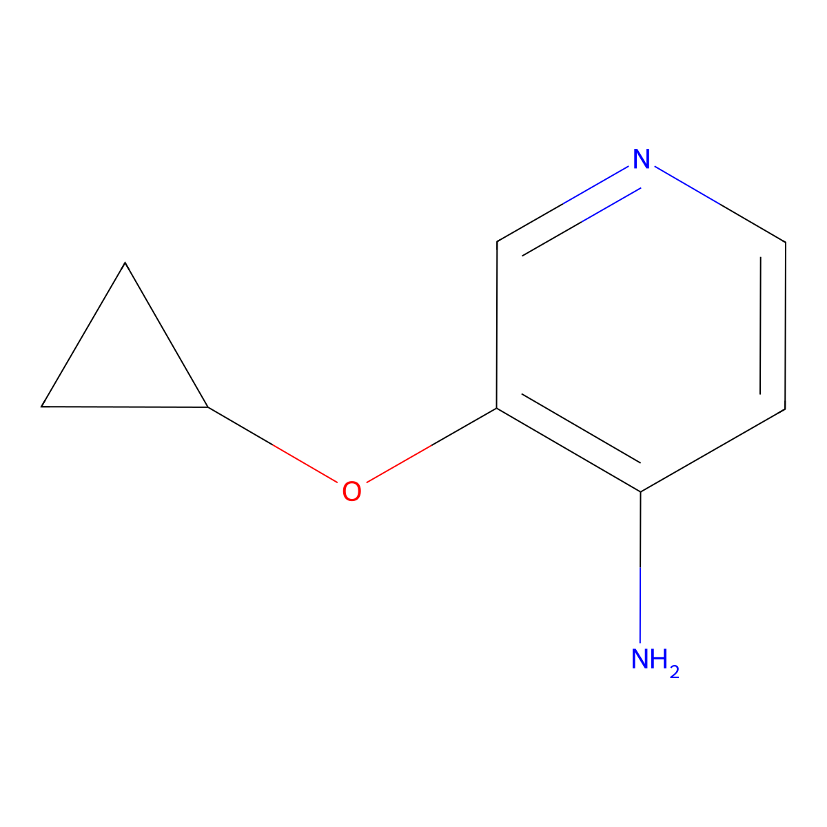 3-Cyclopropoxypyridin-4-amine molecular structure, CAS 1243480-13-8