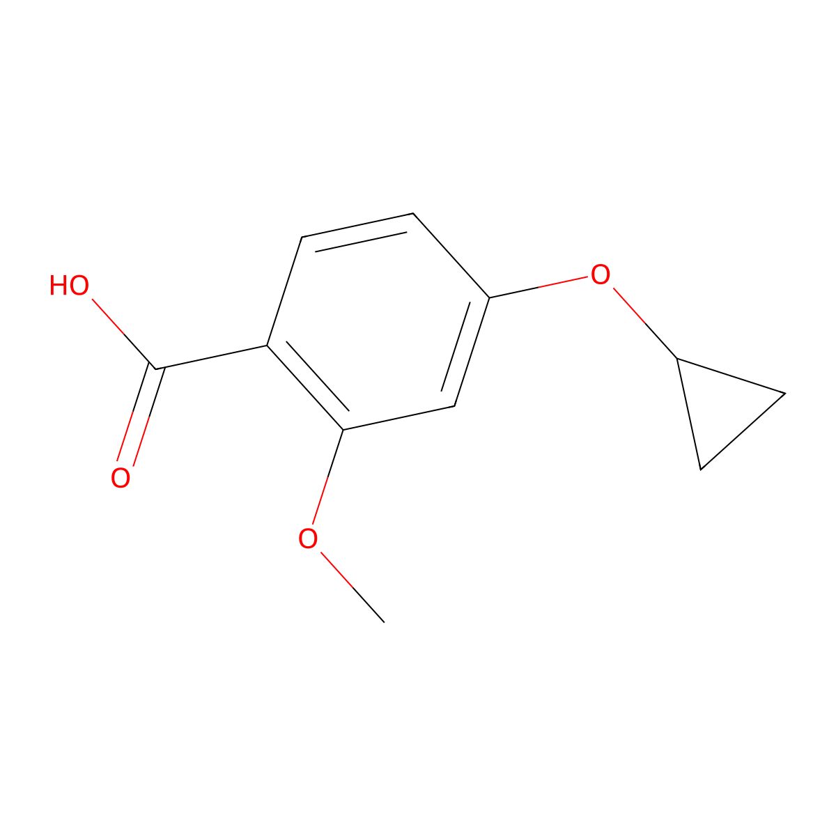 4-Cyclopropoxy-2-methoxybenzoic acid molecular structure, CAS 1243480-48-9