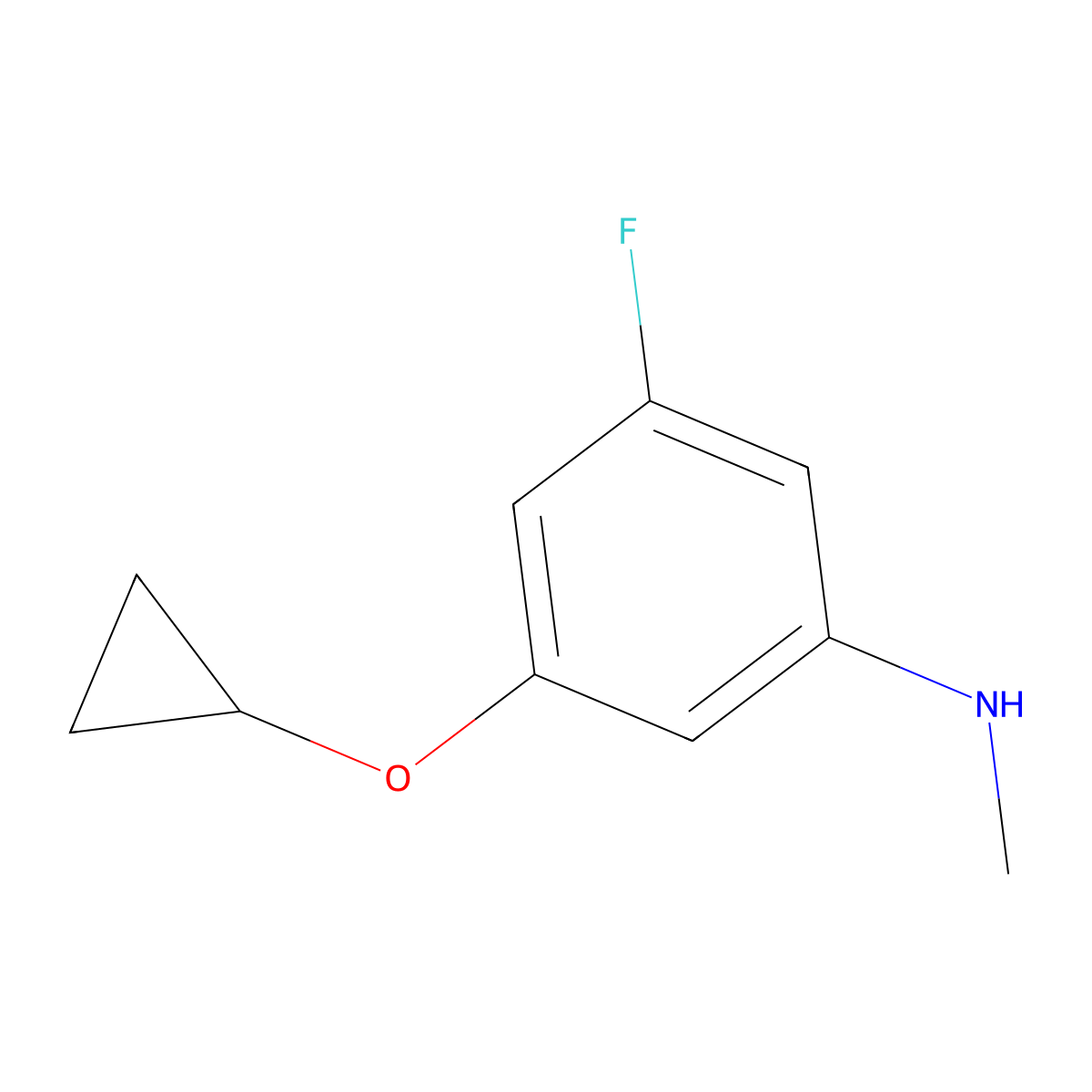3-Cyclopropoxy-5-fluoro-N-methylaniline molecular structure, CAS 1243481-34-6