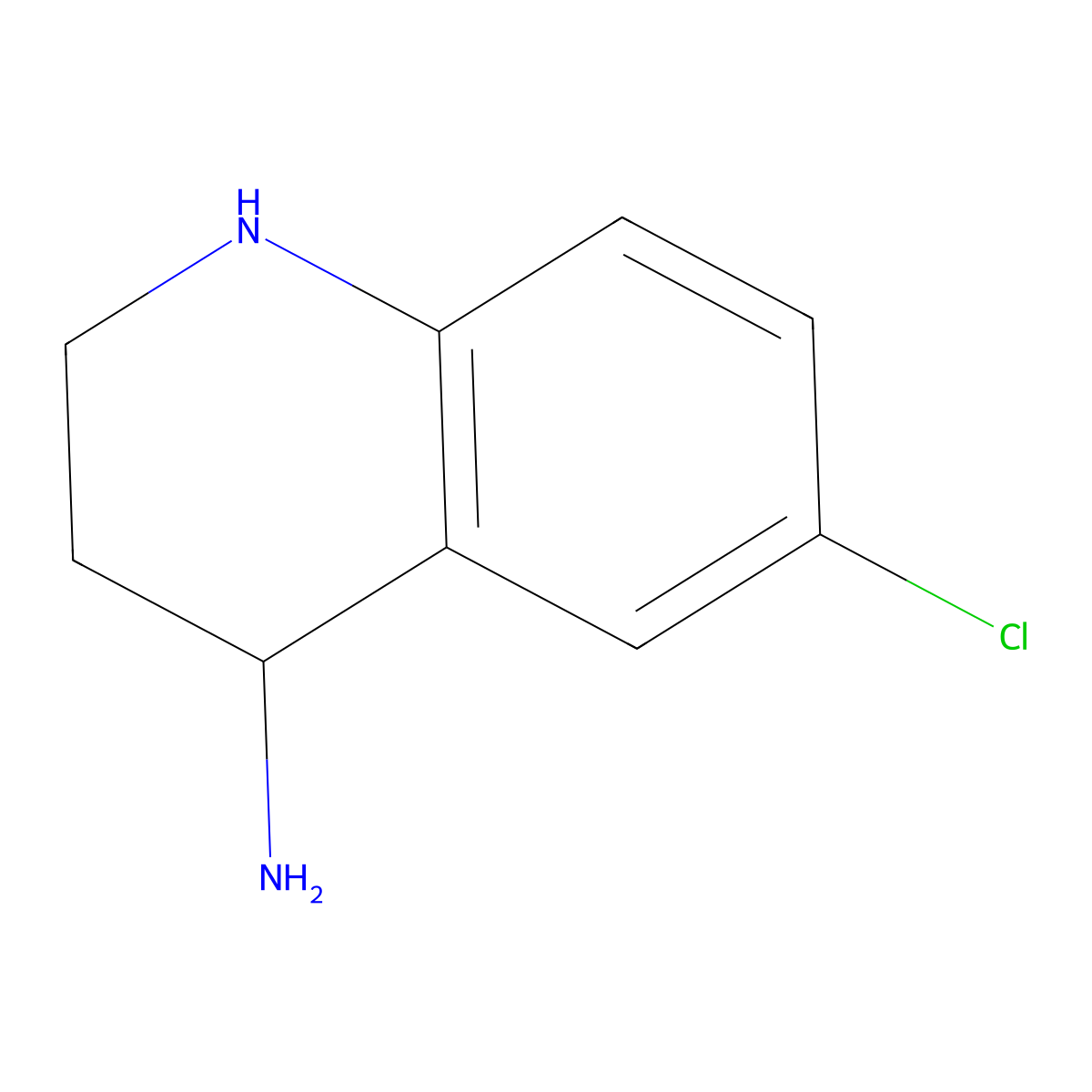 6-Chloro-1,2,3,4-tetrahydroquinolin-4-amine molecular structure, CAS 1243481-54-0