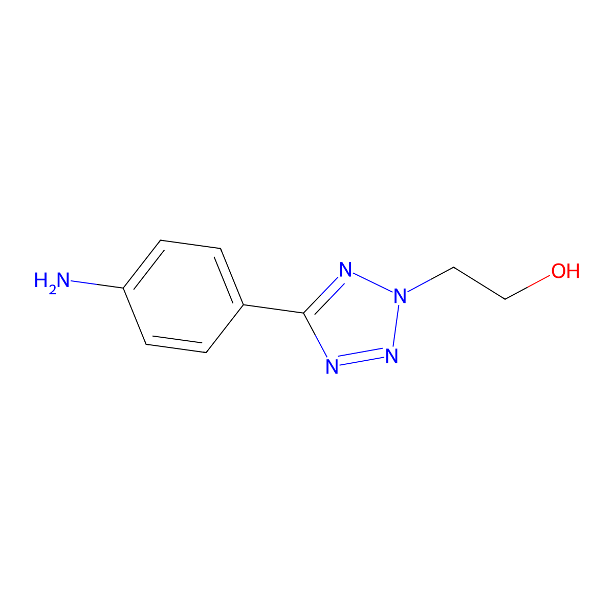 2-[5-(4-aminophenyl)-2H-tetrazol-2-yl]ethanol molecular structure, CAS 1243484-57-2