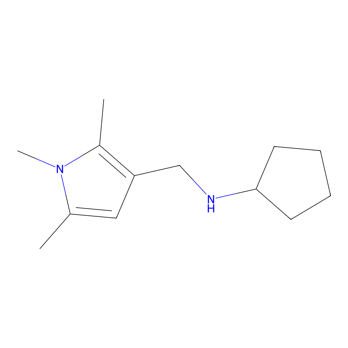 N-[(1,2,5-trimethyl-1H-pyrrol-3-yl)methyl]cyclopentanamine molecular structure, CAS 1243492-33-2