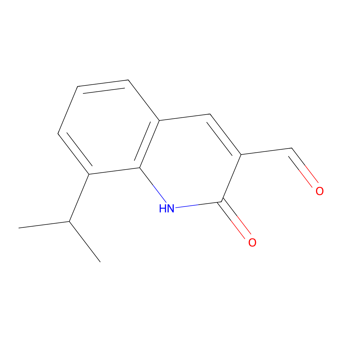 2-Hydroxy-8-(propan-2-yl)quinoline-3-carbaldehyde molecular structure, CAS 124353-01-1