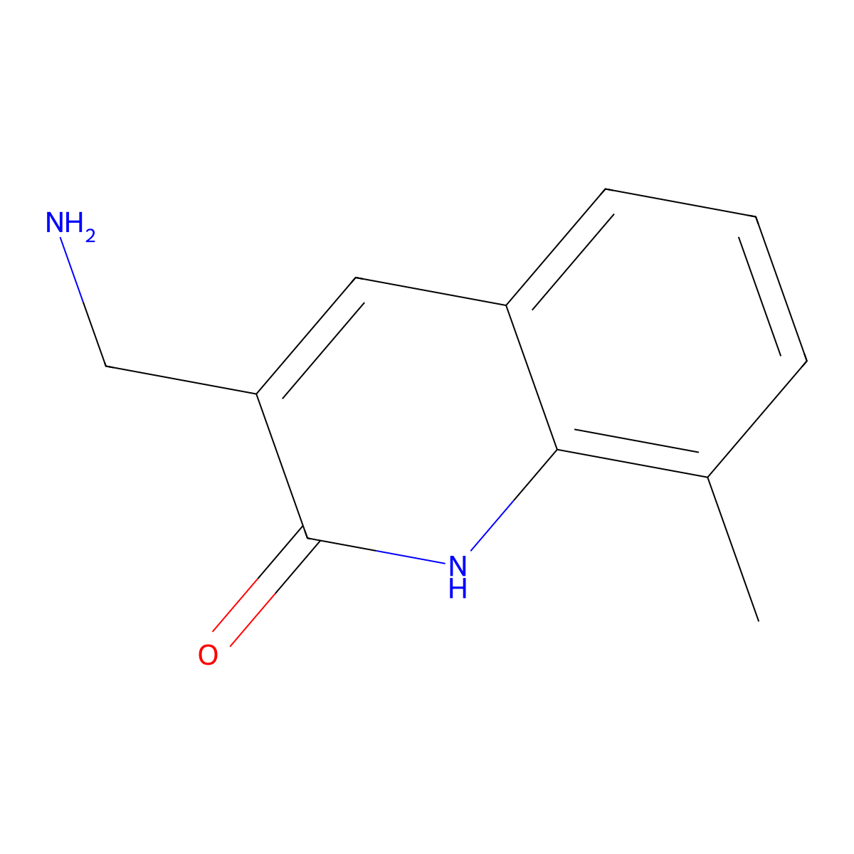 3-(Aminomethyl)-8-methylquinolin-2-ol molecular structure, CAS 124353-32-8