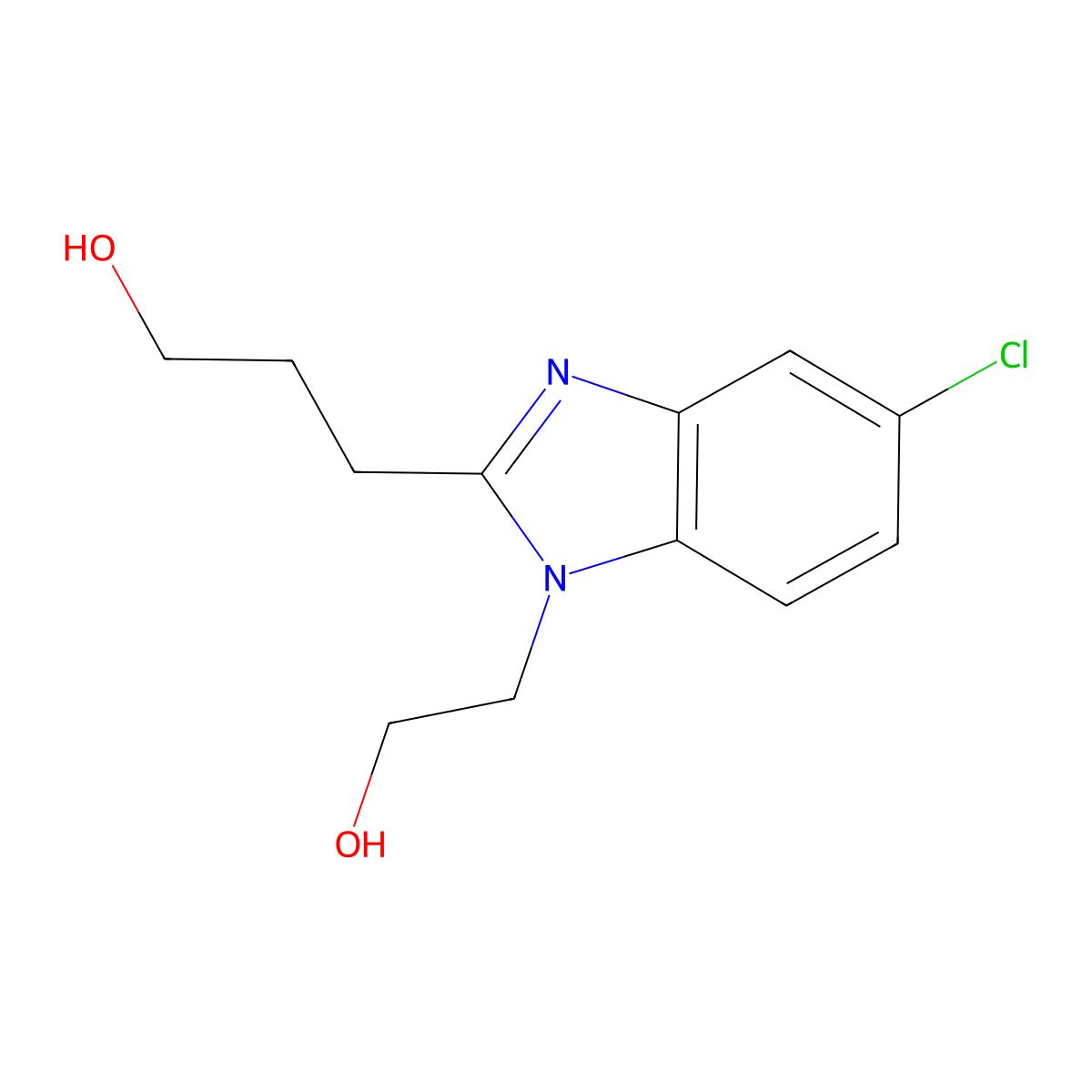5-Chloro-1-(2-hydroxyethyl)-1H-benzimidazole-2-propanol molecular structure, CAS 1243554-62-2