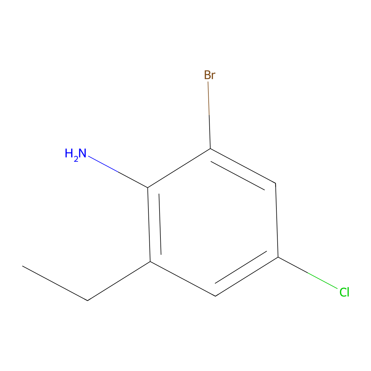 2-Bromo-4-chloro-6-ethylaniline molecular structure, CAS 1243555-19-2
