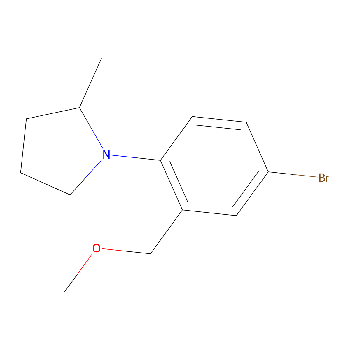 1-(4-Bromo-2-(methoxymethyl)phenyl)-2-methylpyrrolidine molecular structure, CAS 1243559-15-0