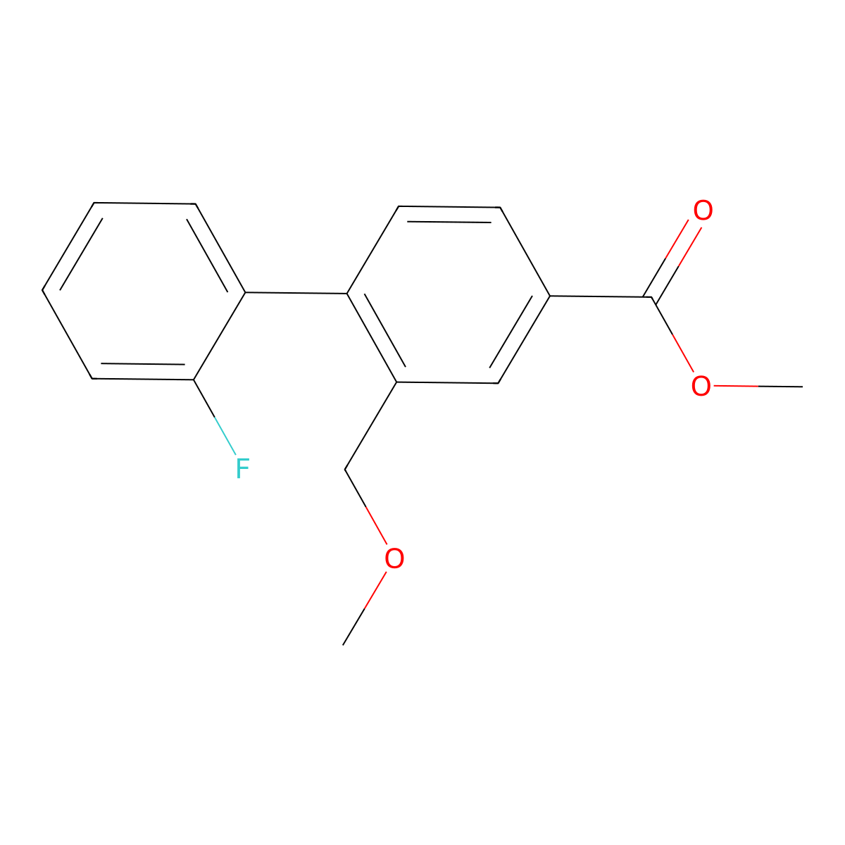 Methyl 2'-fluoro-2-(methoxymethyl)-[1,1'-biphenyl]-4-carboxylate molecular structure, CAS 1243559-18-3