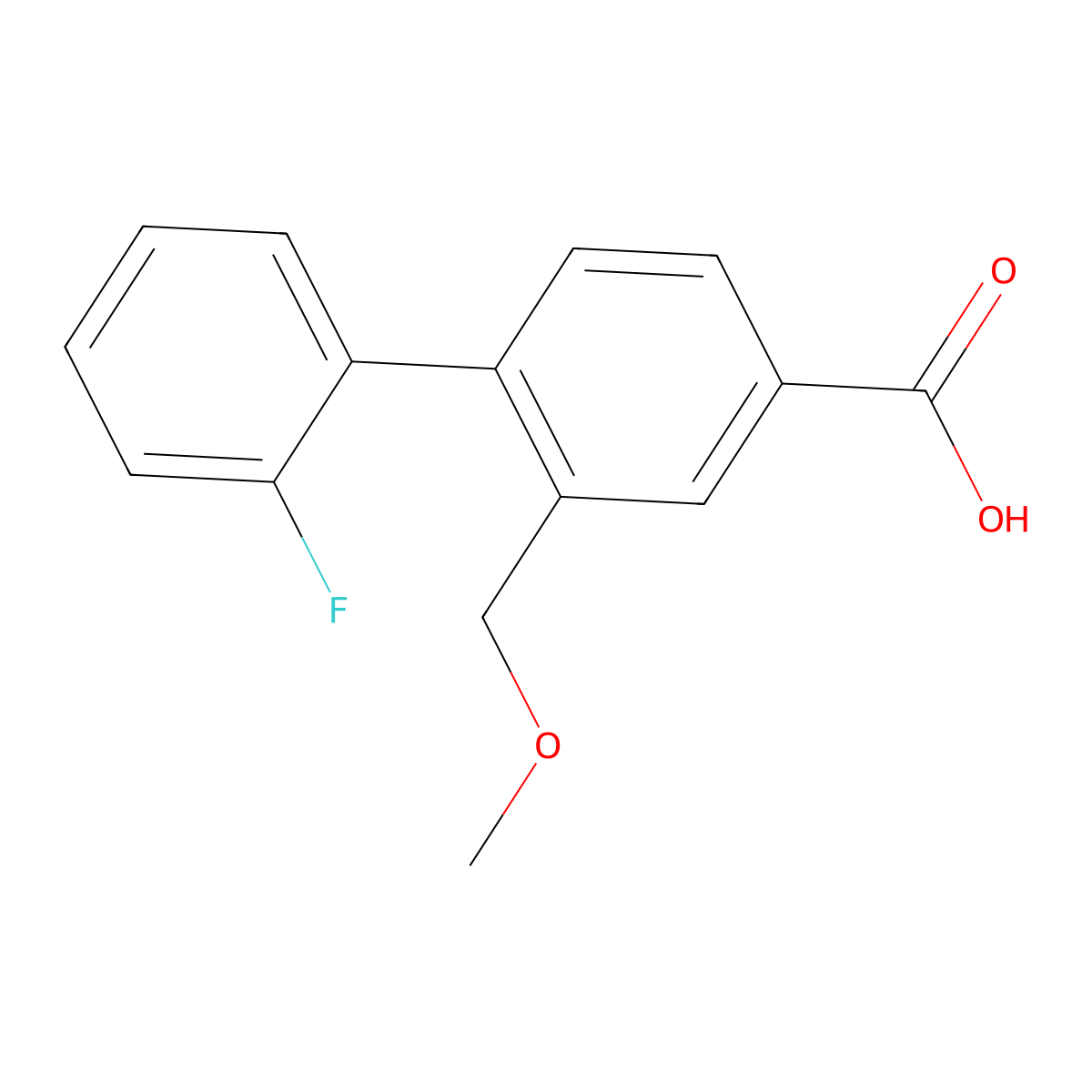 2'-Fluoro-2-(methoxymethyl)-[1,1'-biphenyl]-4-carboxylic acid molecular structure, CAS 1243559-19-4