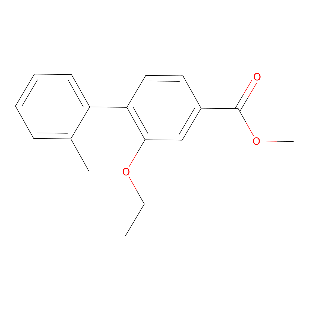 Methyl 2-ethoxy-2'-methyl-[1,1'-biphenyl]-4-carboxylate molecular structure, CAS 1243559-20-7