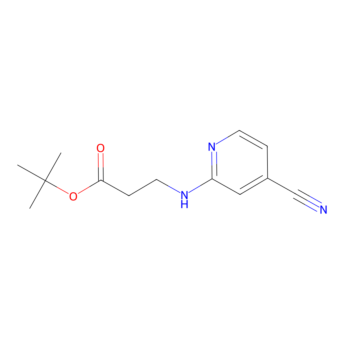 Tert-butyl 3-[(4-cyano-2-pyridinyl)amino]propanoate molecular structure, CAS 1243559-38-7