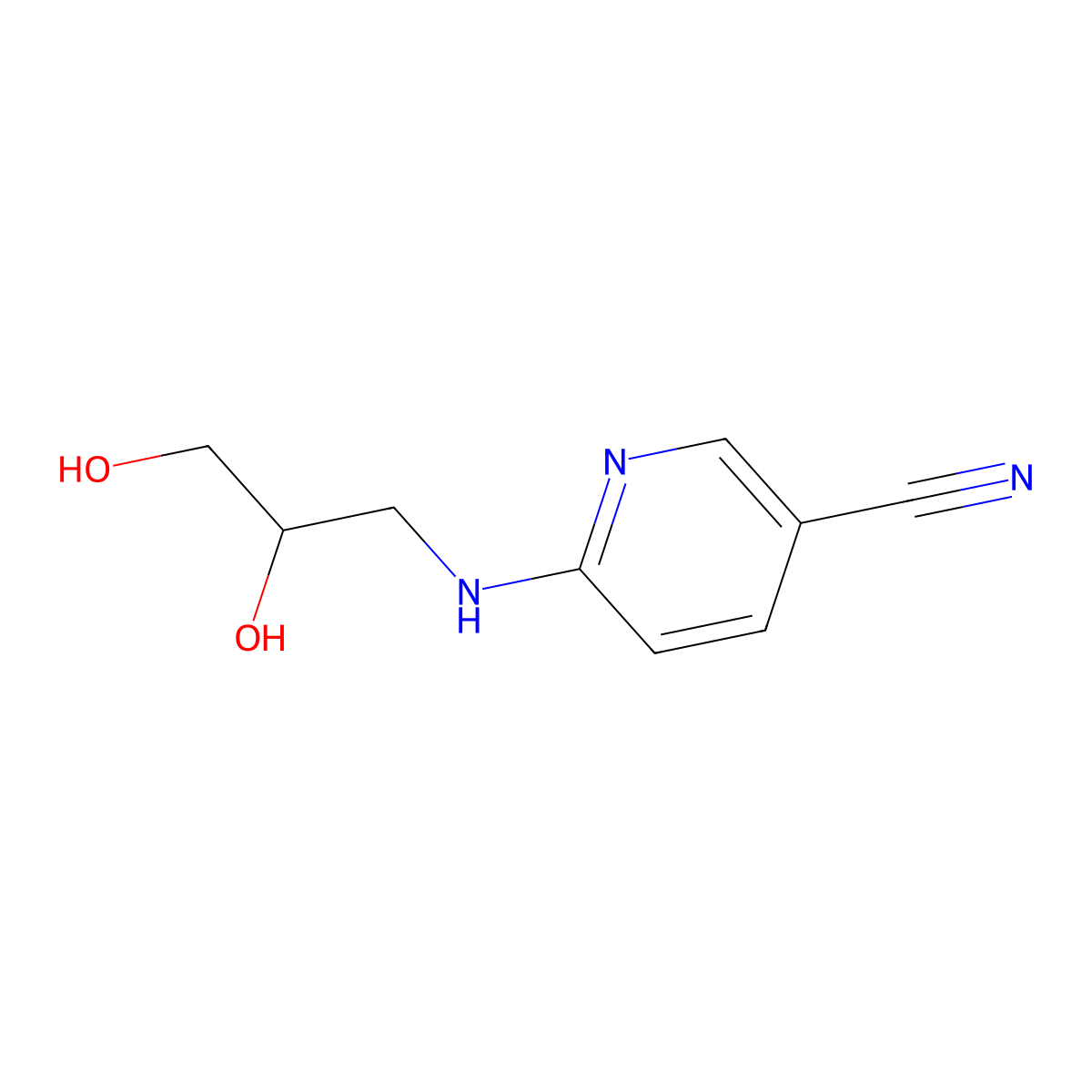 6-(2,3-Dihydroxypropylamino)nicotinonitrile molecular structure, CAS 1243559-66-1