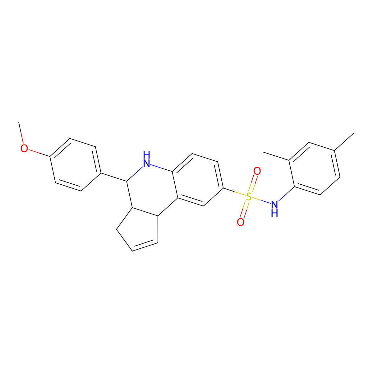 N-(2,4-dimethylphenyl)-4-(4-methoxyphenyl)-3a,4,5,9b-tetrahydro-3H-cyclopenta[c]quinoline-8-sulfonamide molecular structure, CAS 1243566-94-0