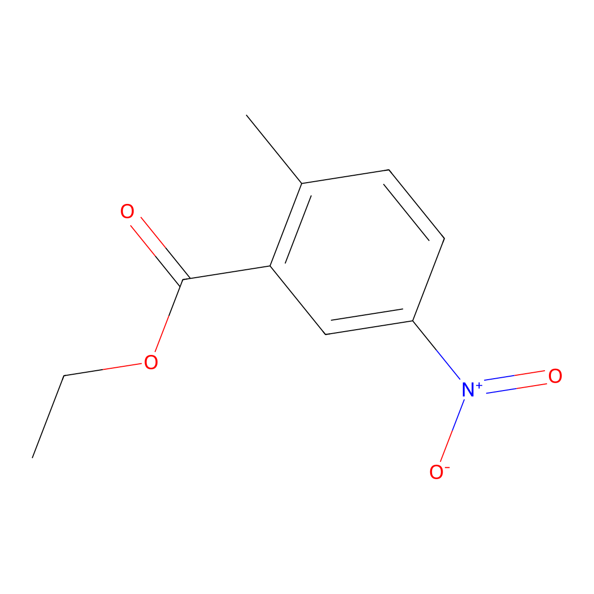 Ethyl 2-methyl-5-nitrobenzoate molecular structure, CAS 124358-24-3