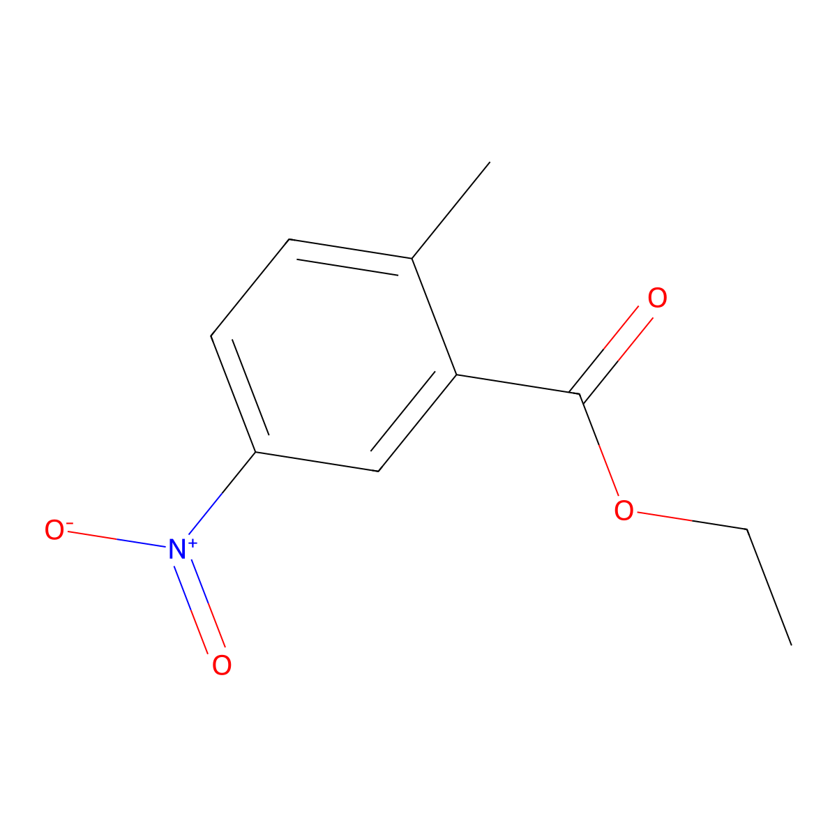 Ethyl 2-methyl-5-nitrobenzoate molecular structure, CAS 124358-24-3