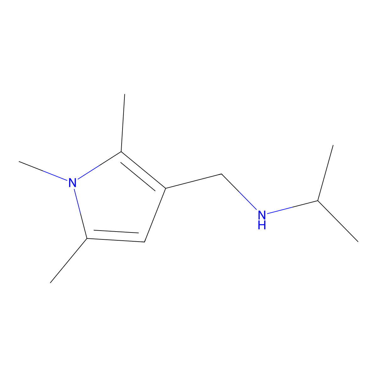 N-((1,2,5-trimethyl-1H-pyrrol-3-yl)methyl)propan-2-amine molecular structure, CAS 1243583-45-0