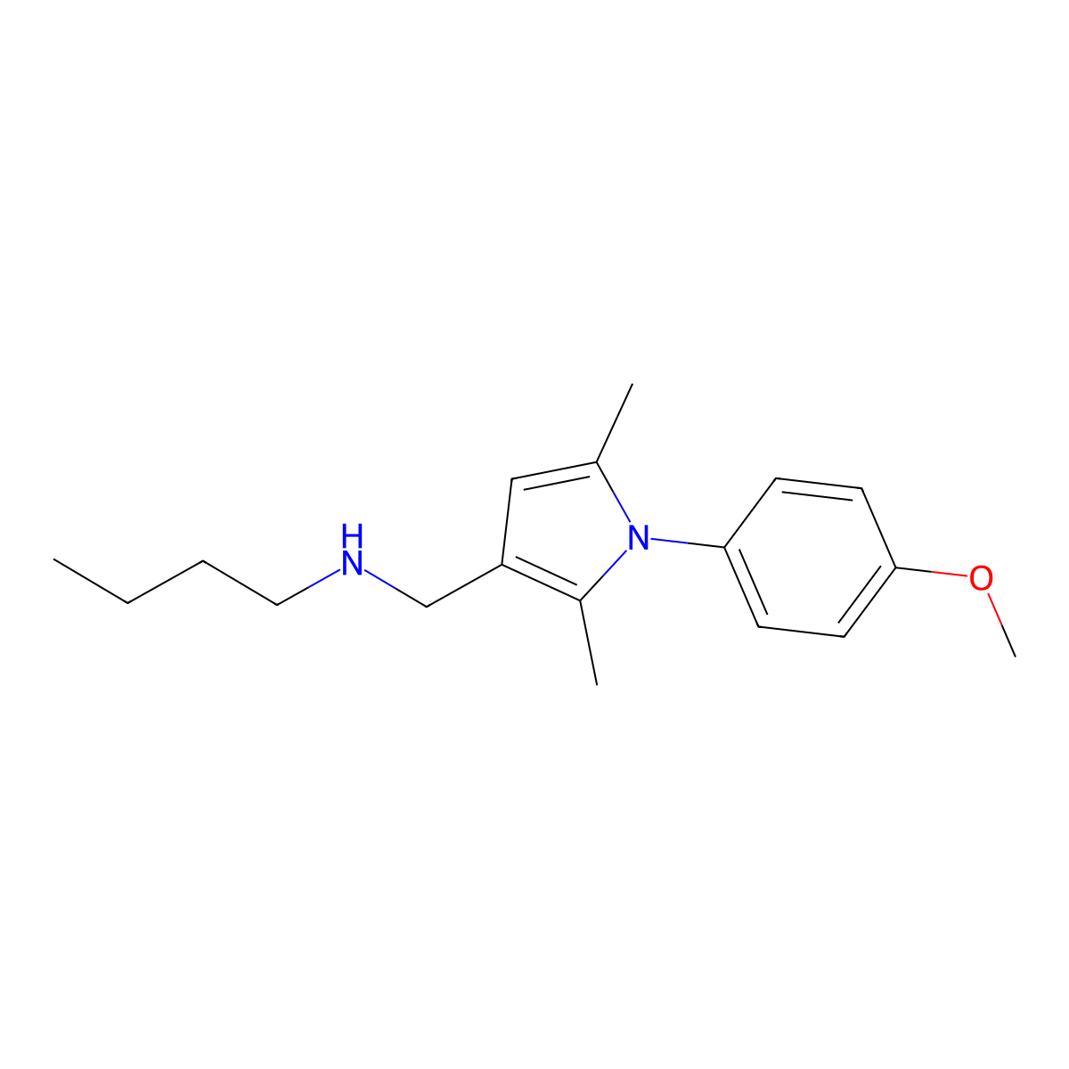 butyl({[1-(4-methoxyphenyl)-2,5-dimethyl-1H-pyrrol-3-yl]methyl})amine molecular structure, CAS 1243598-50-6