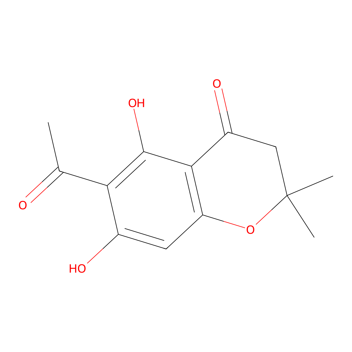 6-Acetyl-5,7-dihydroxy-2,2-dimethylchroman-4-one molecular structure, CAS 124360-56-1