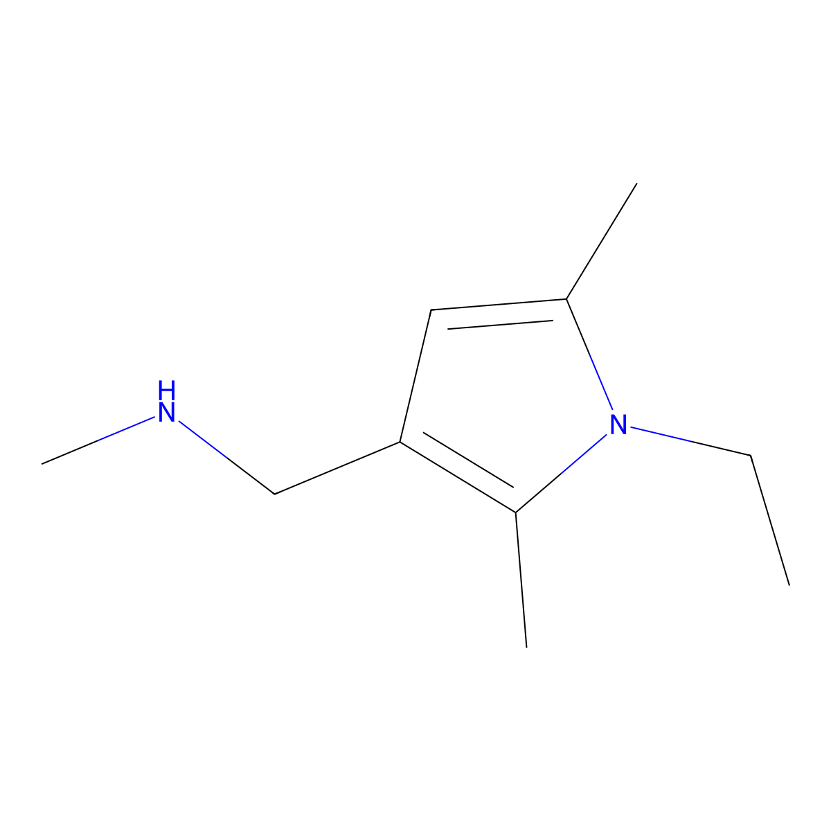 [(1-ethyl-2,5-dimethyl-1H-pyrrol-3-yl)methyl](methyl)amine molecular structure, CAS 1243606-13-4