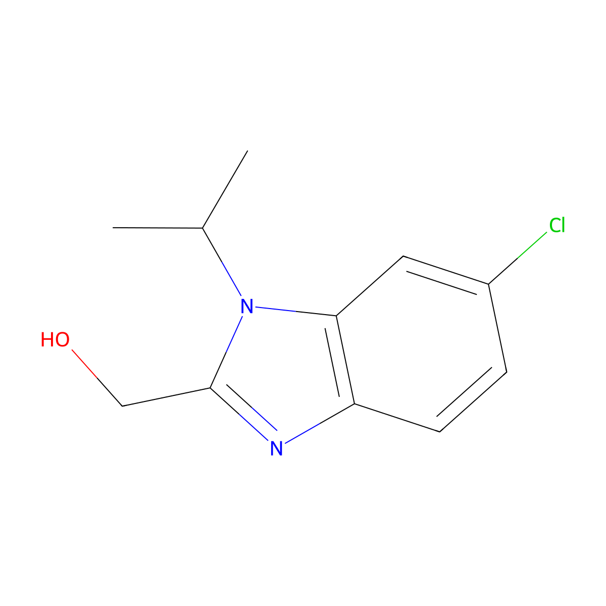 (6-Chloro-1-isopropyl-1H-benzimidazol-2-yl)methanol molecular structure, CAS 1243607-75-1