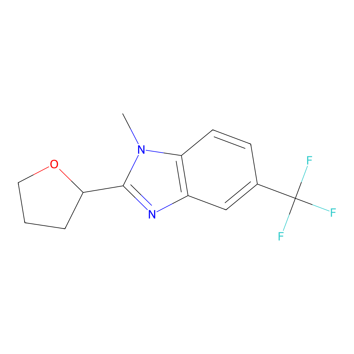1-Methyl-2-(oxolan-2-yl)-5-(trifluoromethyl)benzimidazole molecular structure, CAS 1243632-69-0