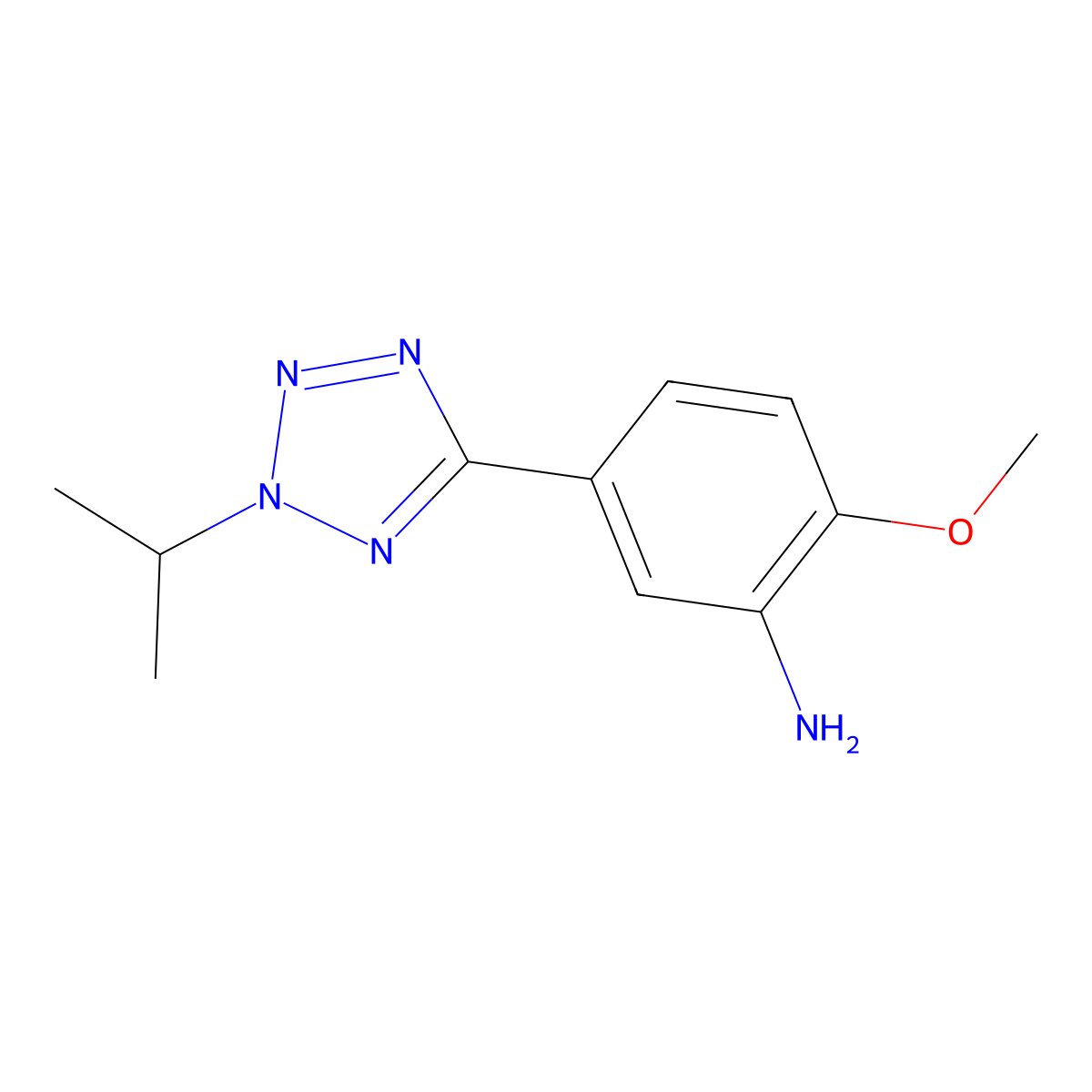 2-methoxy-5-[2-(propan-2-yl)-2H-tetrazol-5-yl]aniline molecular structure, CAS 1243644-47-4