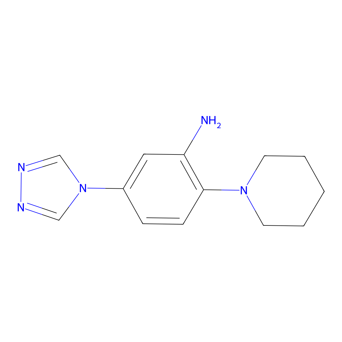 2-(piperidin-1-yl)-5-(4H-1,2,4-triazol-4-yl)aniline molecular structure, CAS 1243665-03-3
