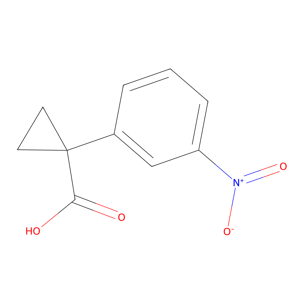 1-(3-Nitrophenyl)cyclopropanecarboxylic acid molecular structure, CAS 124367-33-5