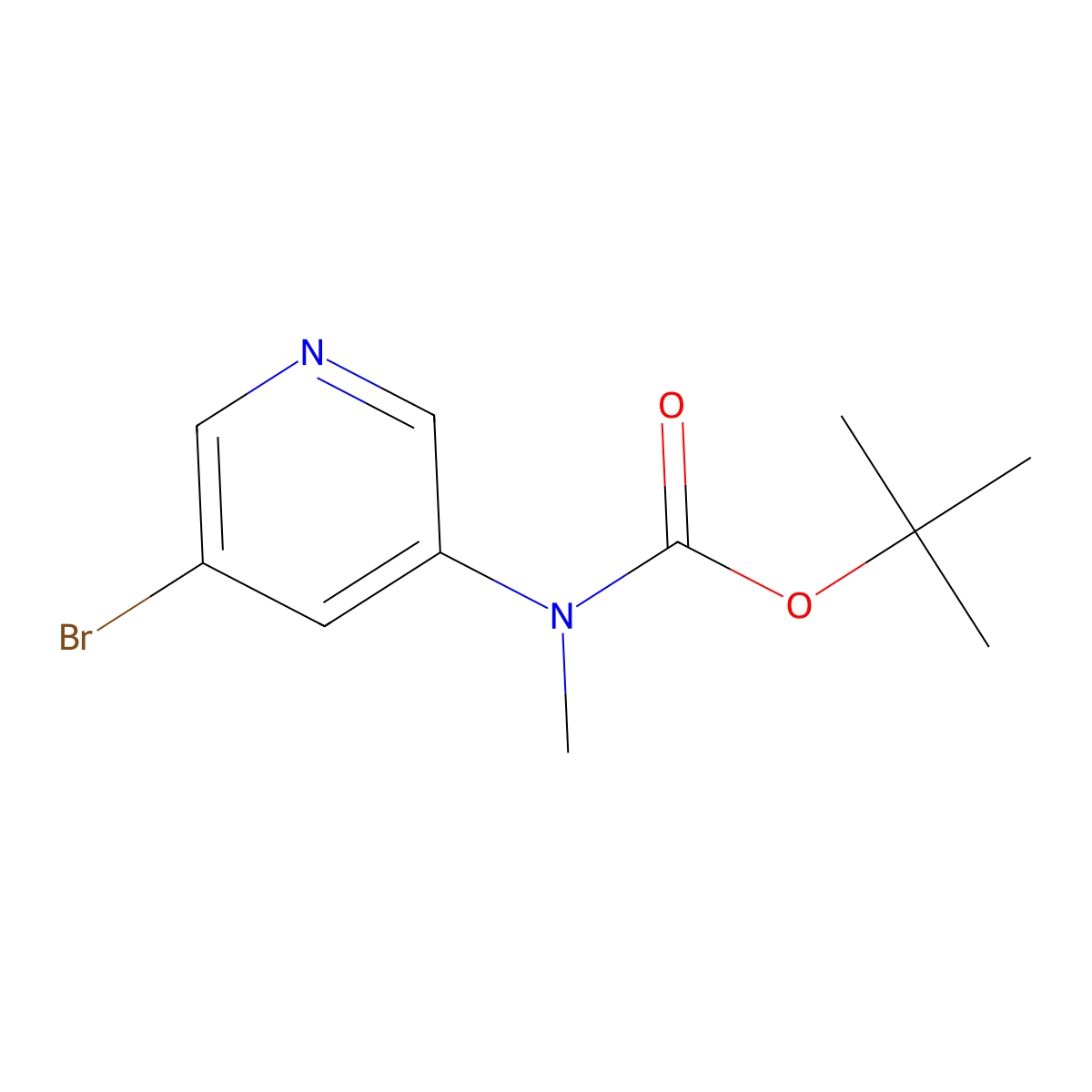 tert-Butyl (5-bromopyridin-3-yl)(methyl)carbamate molecular structure, CAS 1243698-95-4