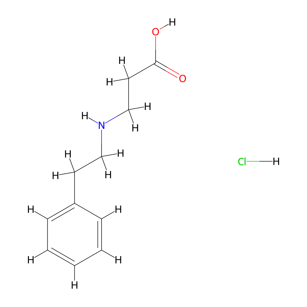 3-[(2-Phenylethyl)amino]propanoic acid hydrochloride molecular structure, CAS 124370-03-2