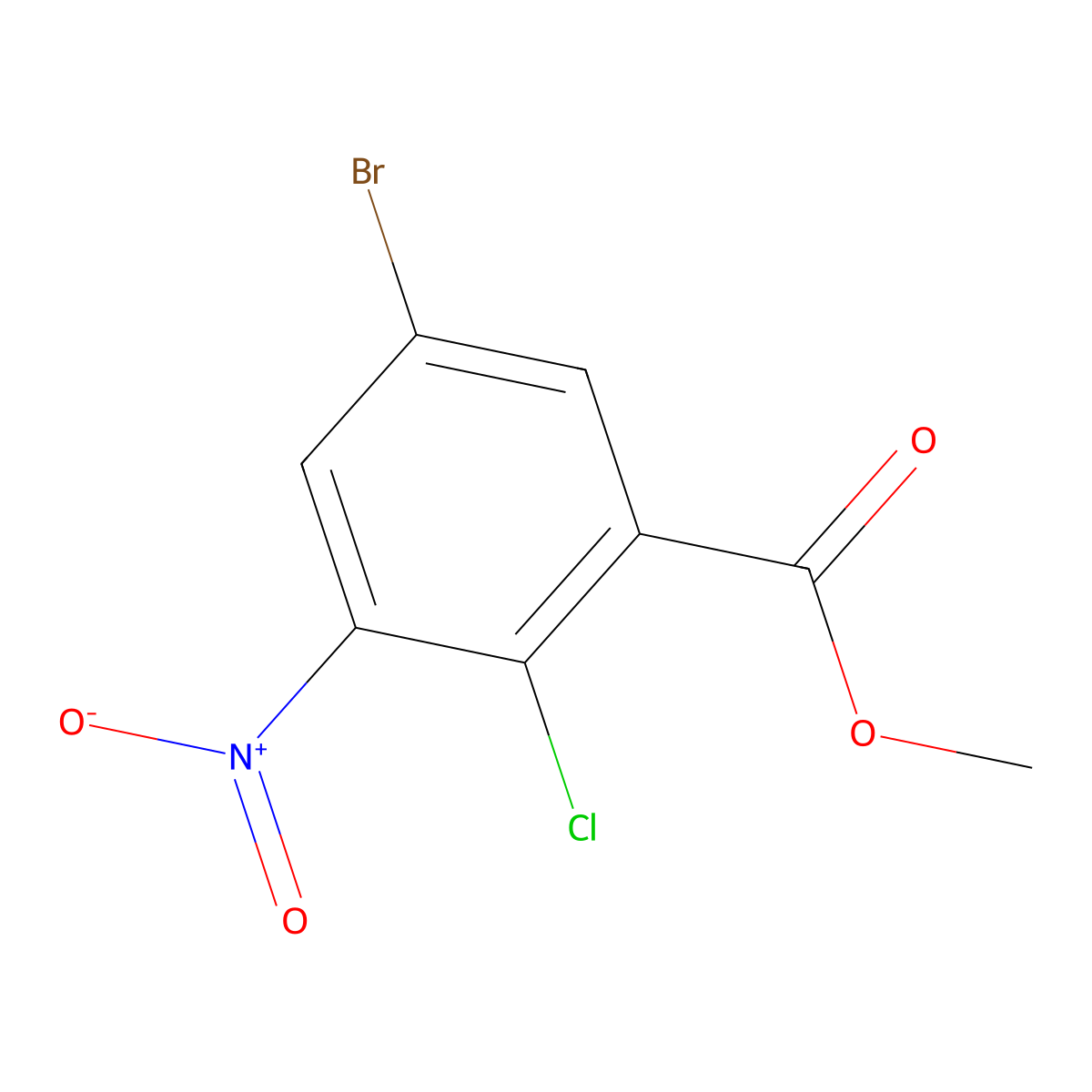 Methyl 5-bromo-2-chloro-3-nitrobenzoate molecular structure, CAS 124371-59-1