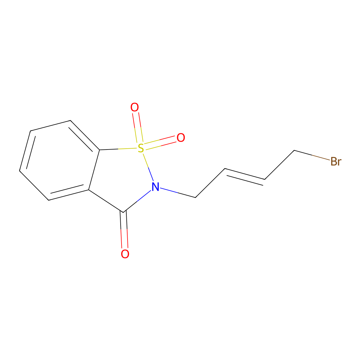 2-[(E)-4-bromo-2-butenyl]-1H-1,2-benzisothiazole-1,1,3(2H)-trione molecular structure, CAS 124372-68-5