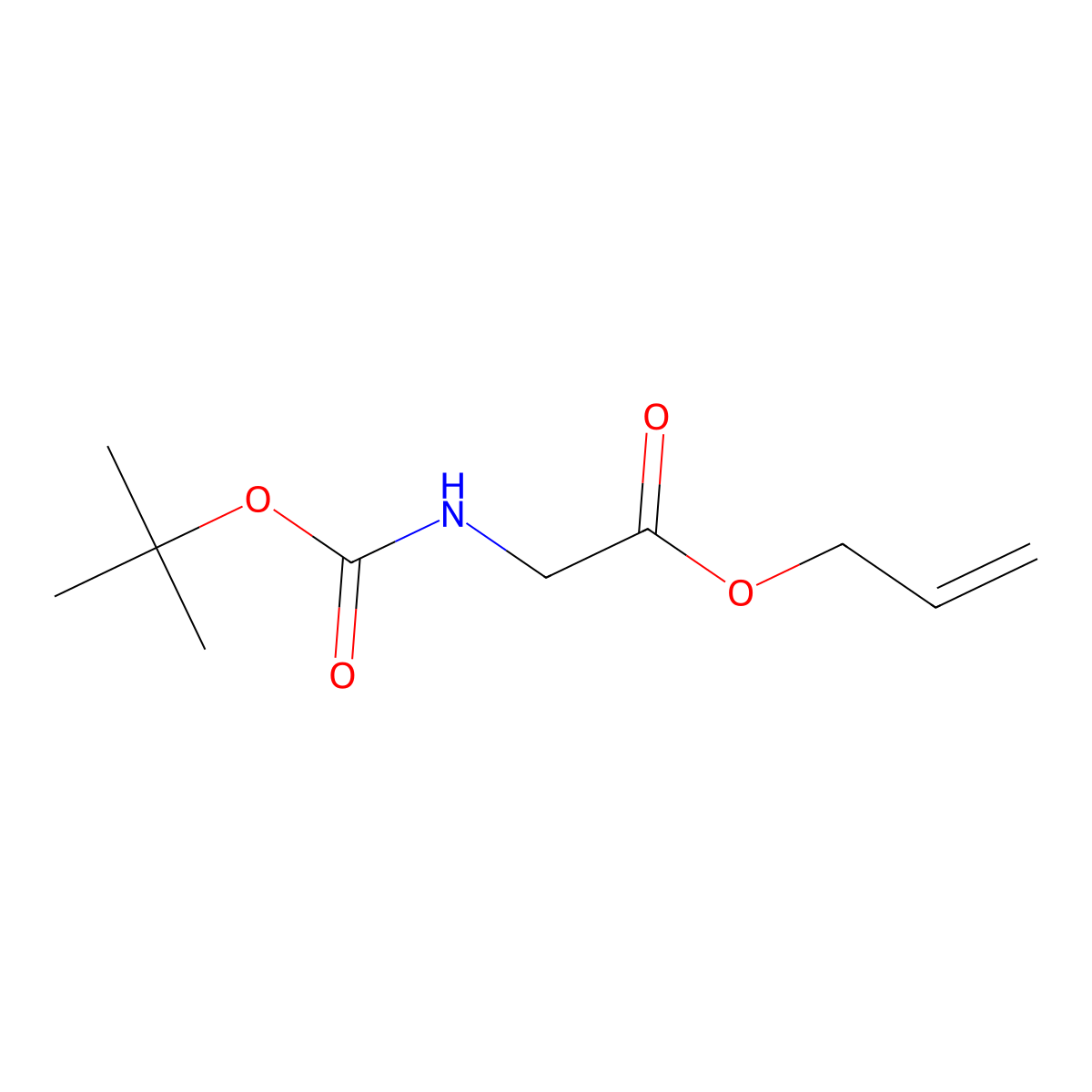 Prop-2-en-1-yl 2-{[(tert-butoxy)carbonyl]amino}acetate molecular structure, CAS 124373-83-7