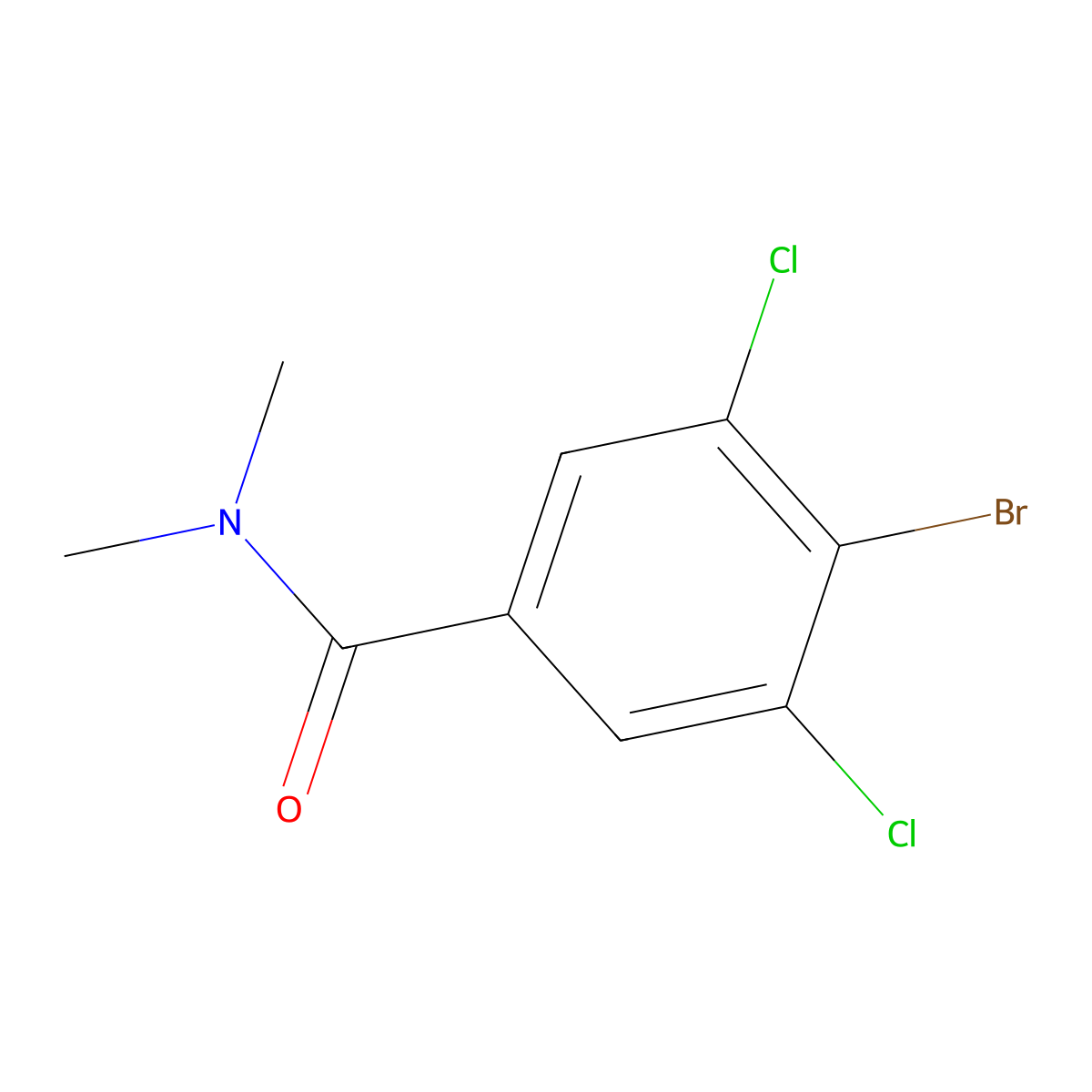 4-bromo-3,5-dichloro-N,N-dimethylbenzamide molecular structure, CAS 1243777-87-8
