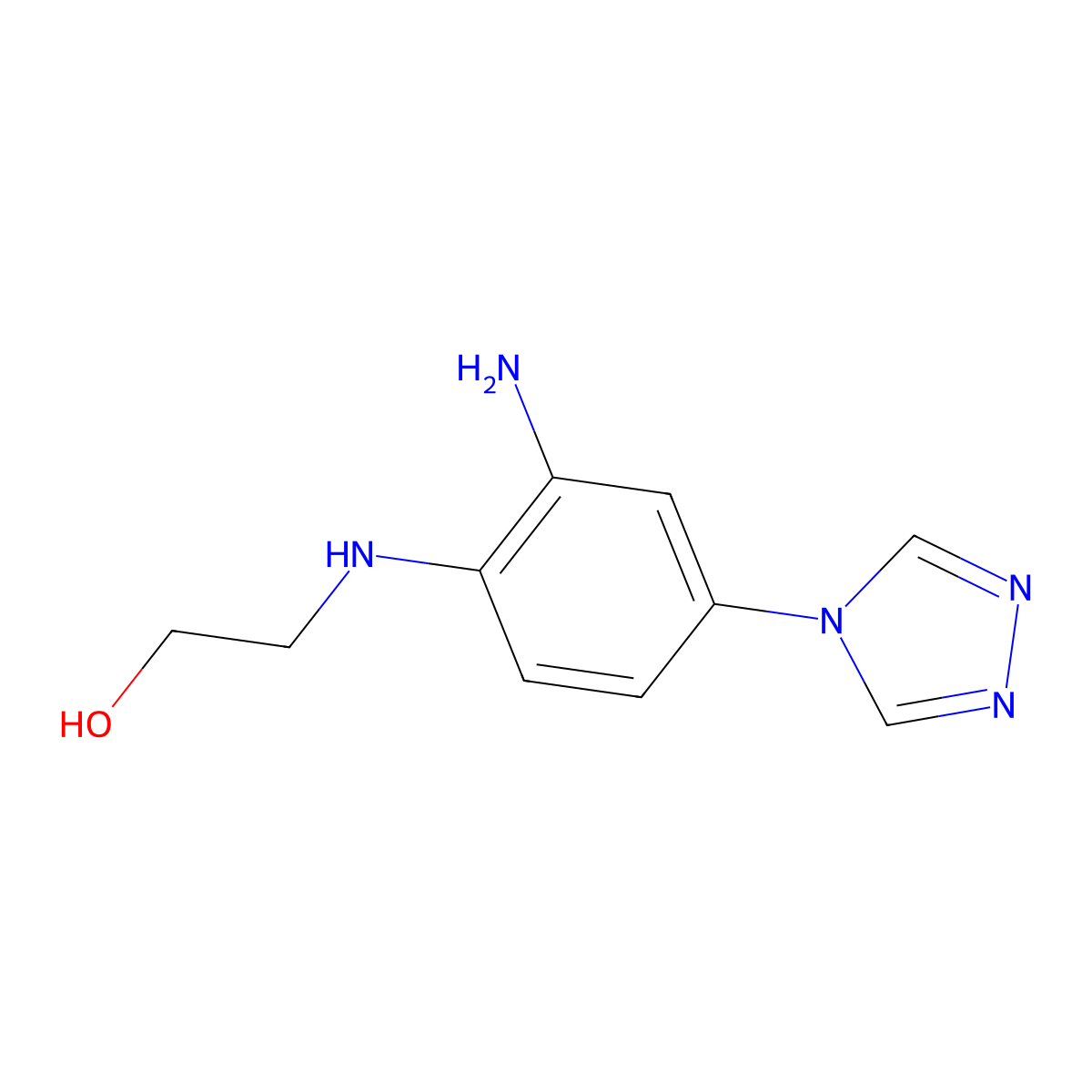 2-((2-amino-4-(4H-1,2,4-triazol-4-yl)phenyl)amino)ethanol molecular structure, CAS 1243779-24-9