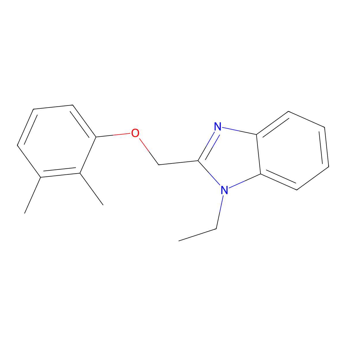 2-[(2,3-dimethylphenoxy)methyl]-1-ethyl-1H-benzimidazole molecular structure, CAS 1243800-99-8