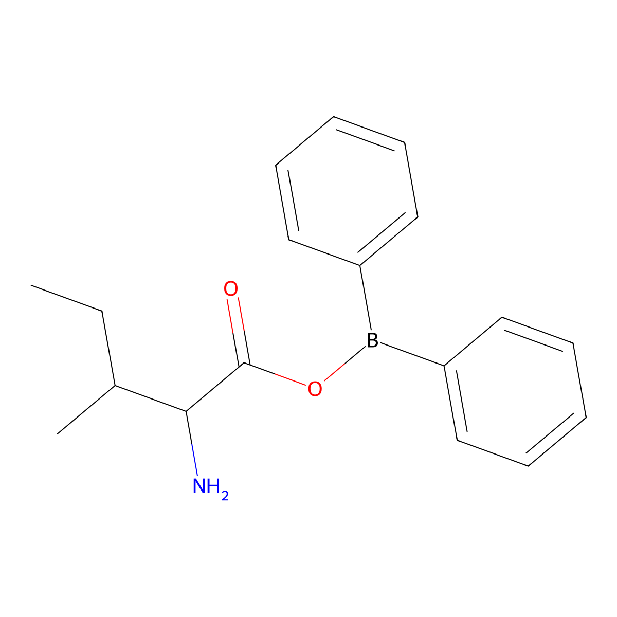 L-Isoleucyl diphenylborinate molecular structure, CAS 124383-92-2