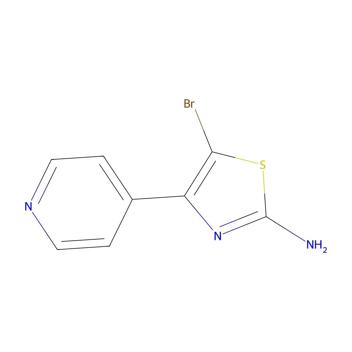 5-Bromo-4-(4-pyridyl)-2-aminothiazole molecular structure, CAS 1243838-91-6