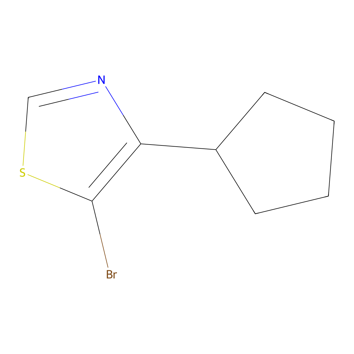 5-Bromo-4-(cyclopentyl)thiazole molecular structure, CAS 1243838-92-7