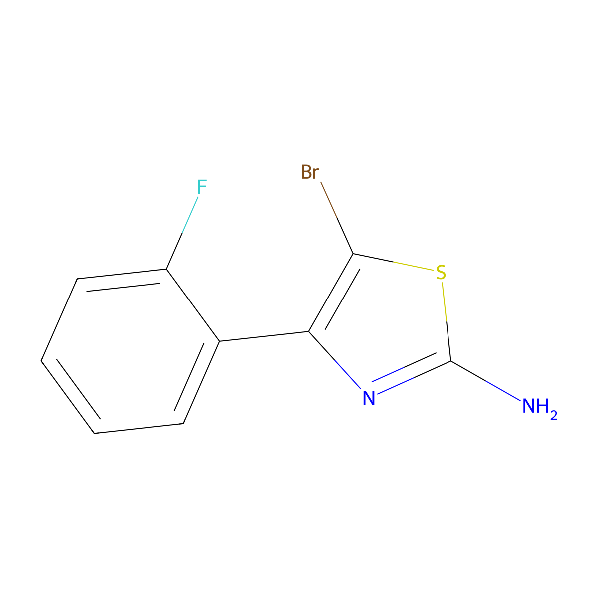 5-Bromo-4-(2-fluorophenyl)-2-aminothiazole molecular structure, CAS 1243838-93-8