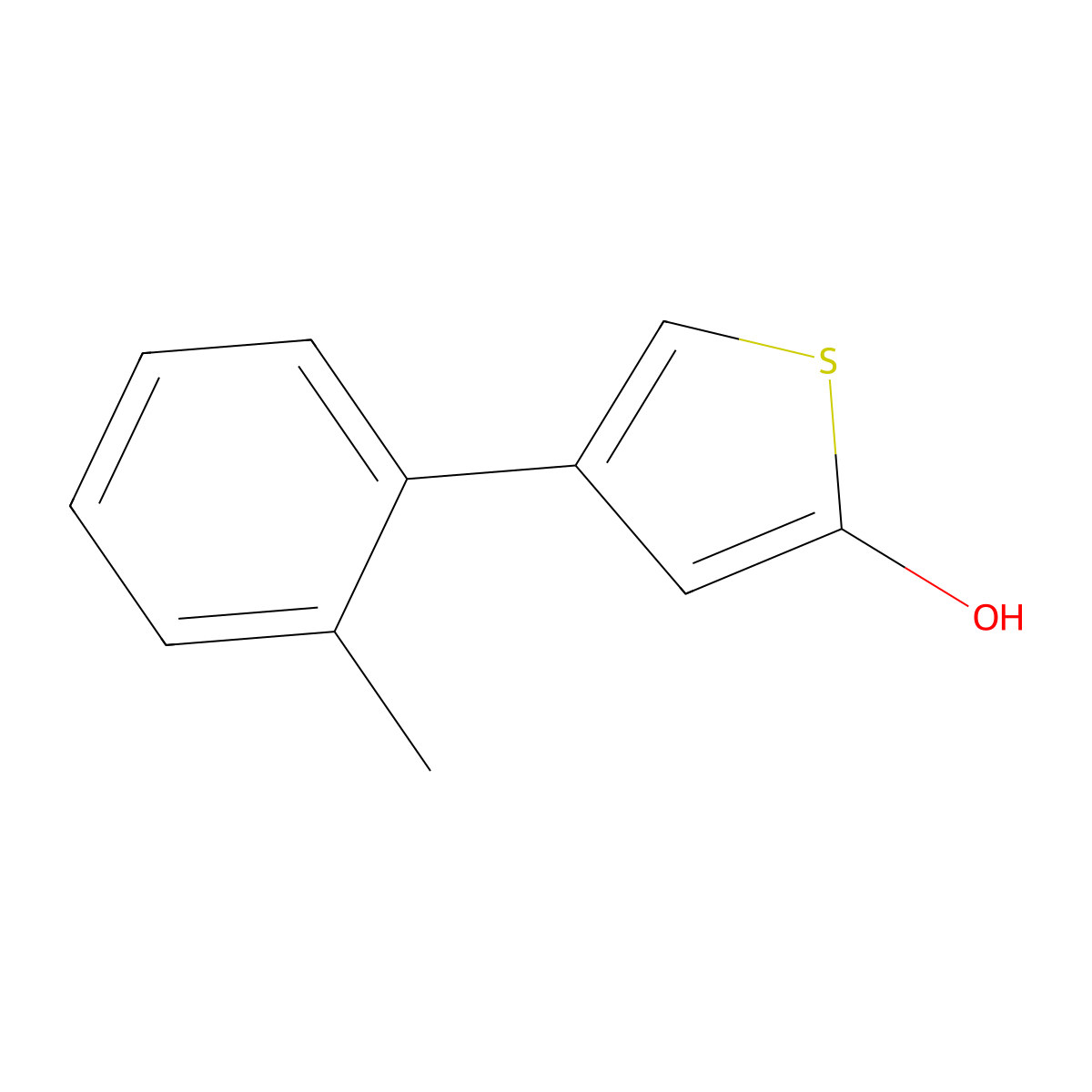 2-Hydroxy-4-(2-tolyl)thiophene molecular structure, CAS 1243838-95-0