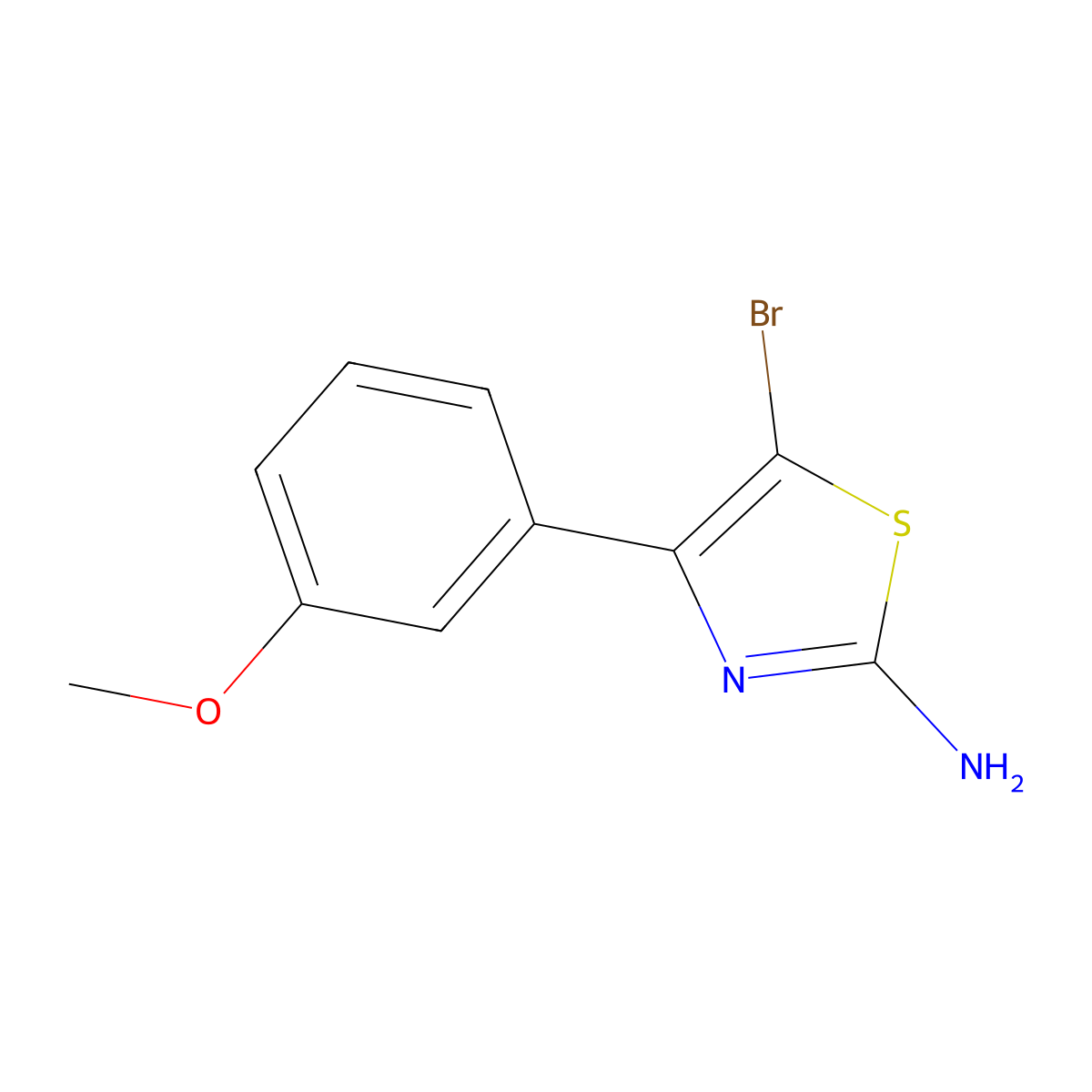 5-Bromo-4-(3-methoxyphenyl)-2-aminothiazole molecular structure, CAS 1243838-97-2