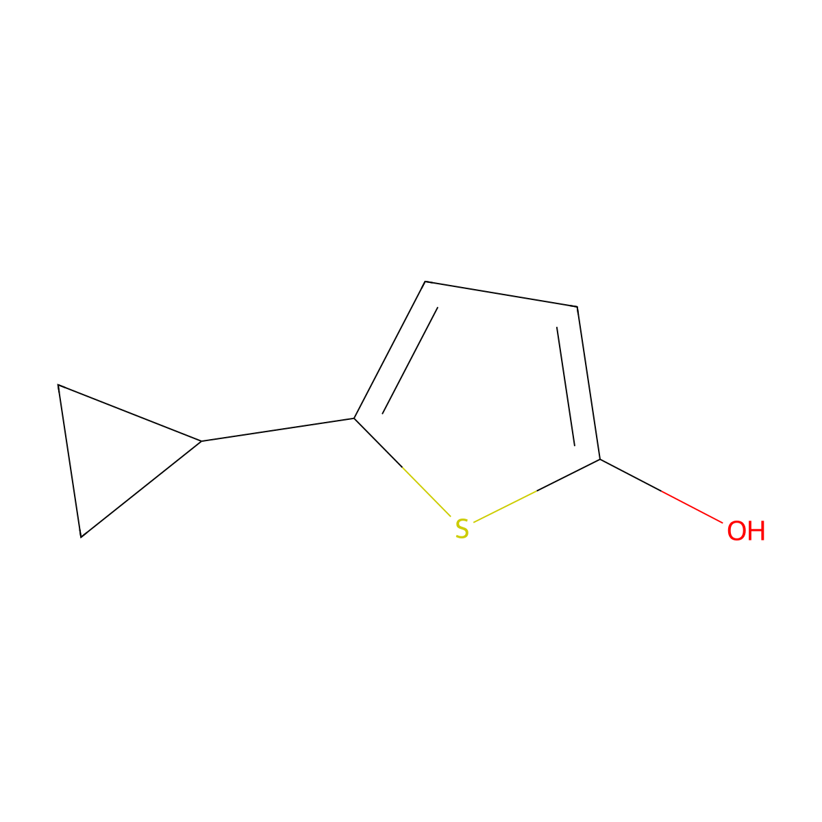 2-Hydroxy-5-(cyclopropyl)thiophene molecular structure, CAS 1243838-98-3