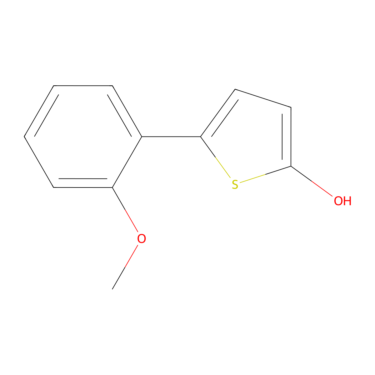 2-Hydroxy-5-(2-methoxyphenyl)thiophene molecular structure, CAS 1243838-99-4