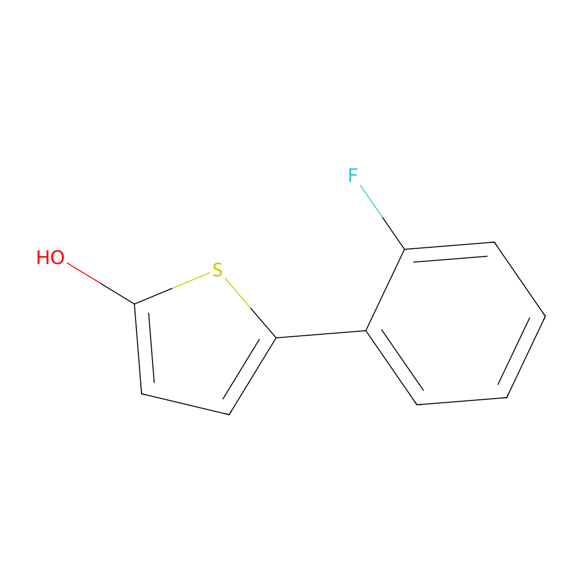 2-Hydroxy-5-(2-fluorophenyl)thiophene molecular structure, CAS 1243839-00-0